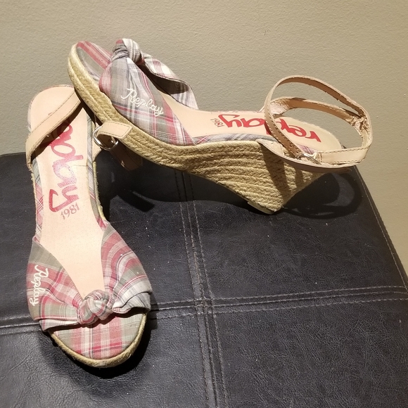 REPLAY Wedge Peep-toe Sandals (Size 9) - Picture 12 of 12
